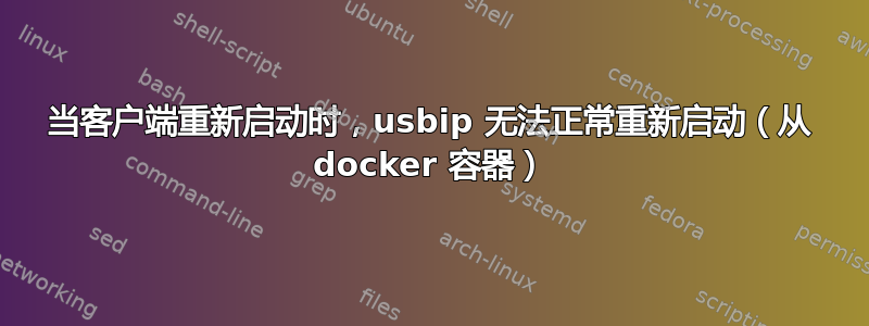 当客户端重新启动时，usbip 无法正常重新启动（从 docker 容器）