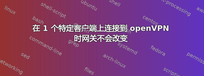 在 1 个特定客户端上连接到 openVPN 时网关不会改变