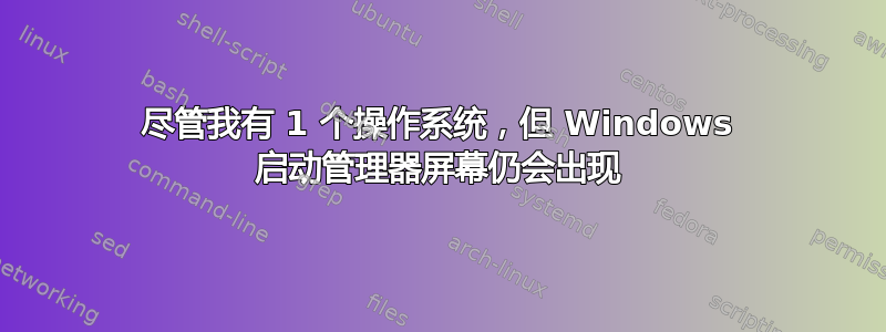 尽管我有 1 个操作系统，但 Windows 启动管理器屏幕仍会出现