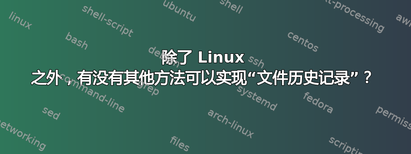 除了 Linux 之外，有没有其他方法可以实现“文件历史记录”？