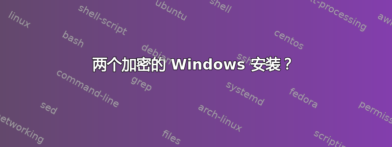 两个加密的 Windows 安装？