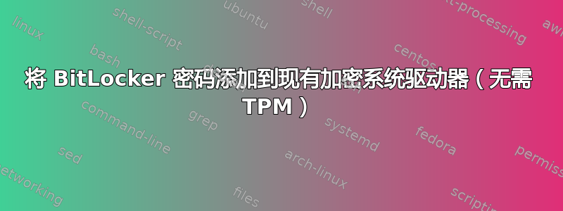 将 BitLocker 密码添加到现有加密系统驱动器（无需 TPM）