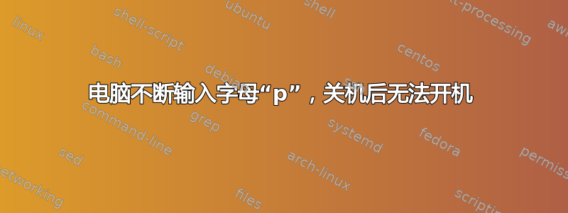 电脑不断输入字母“p”，关机后无法开机