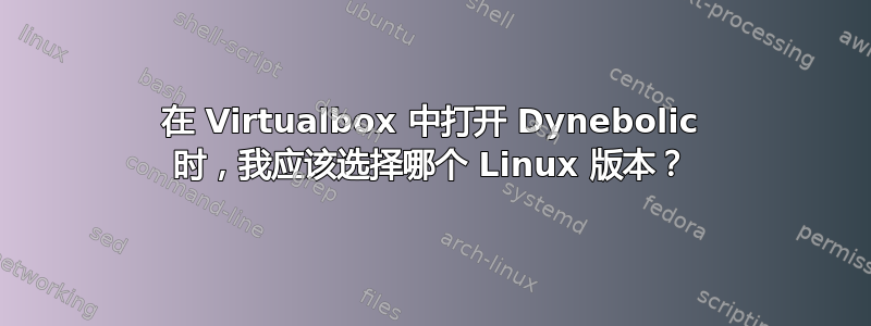 在 Virtualbox 中打开 Dynebolic 时，我应该选择哪个 Linux 版本？