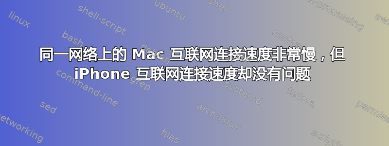 同一网络上的 Mac 互联网连接速度非常慢，但 iPhone 互联网连接速度却没有问题