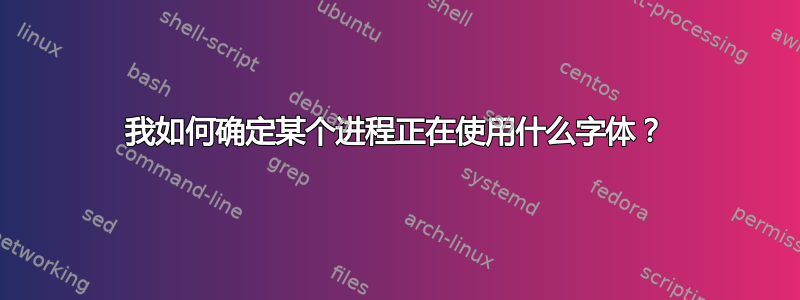 我如何确定某个进程正在使用什么字体？