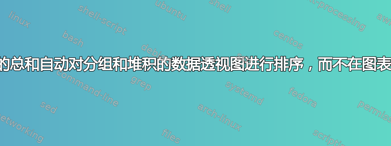 我可以根据值的总和自动对分组和堆积的数据透视图进行排序，而不在图表上显示它吗？