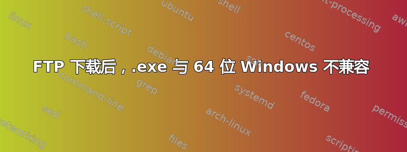 FTP 下载后，.exe 与 64 位 Windows 不兼容