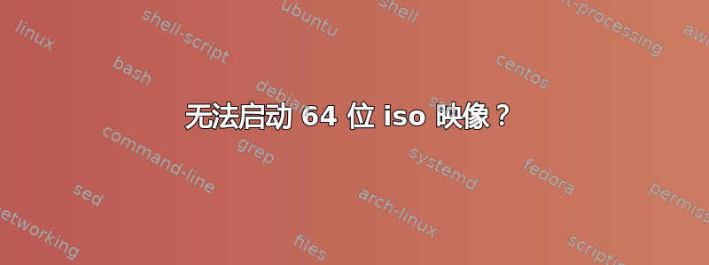 无法启动 64 位 iso 映像？