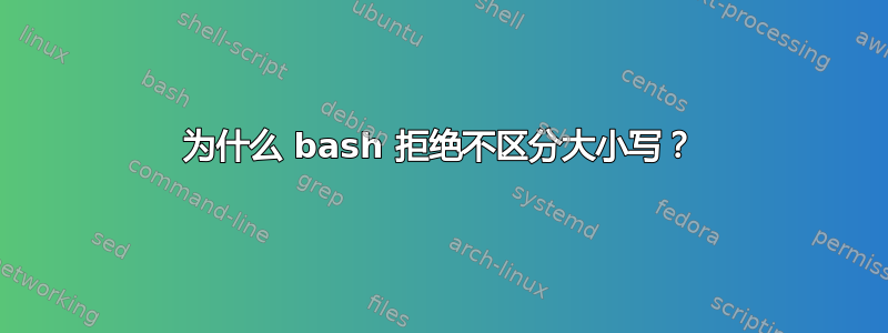 为什么 bash 拒绝不区分大小写？