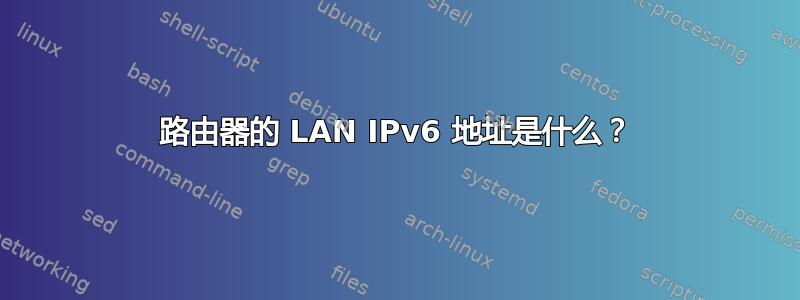 路由器的 LAN IPv6 地址是什么？