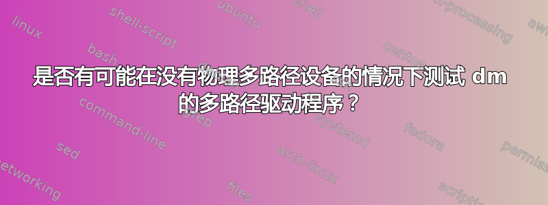 是否有可能在没有物理多路径设备的情况下测试 dm 的多路径驱动程序？