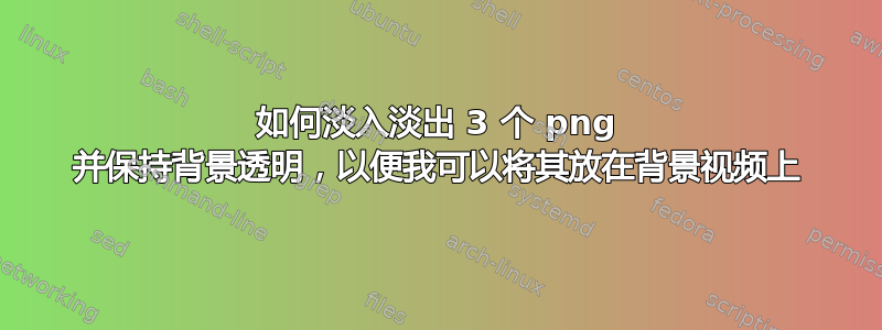 如何淡入淡出 3 个 png 并保持背景透明，以便我可以将其放在背景视频上