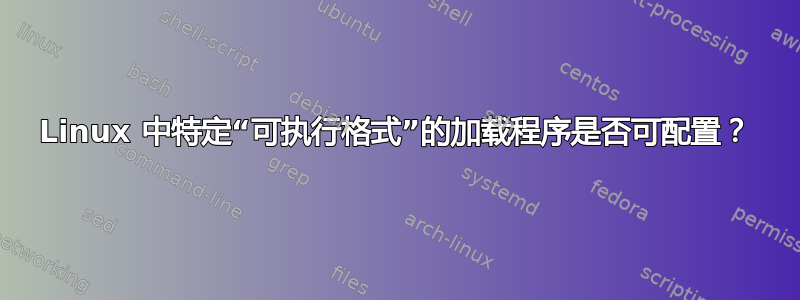 Linux 中特定“可执行格式”的加载程序是否可配置？