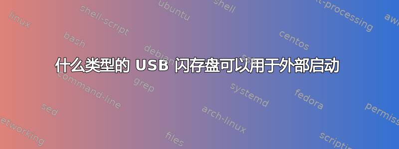 什么类型的 USB 闪存盘可以用于外部启动