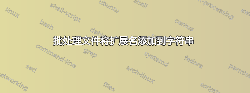 批处理文件将扩展名添加到字符串