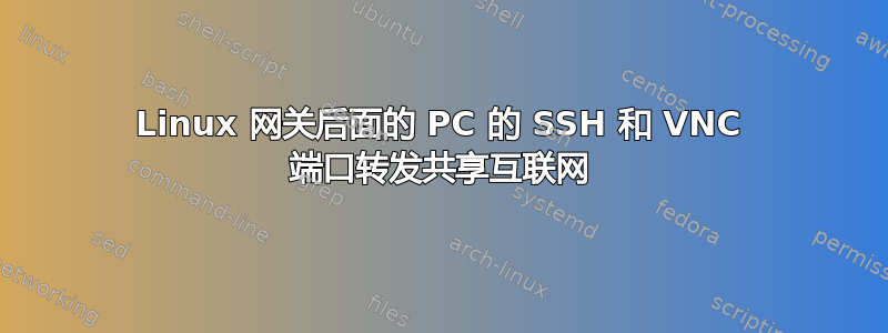 Linux 网关后面的 PC 的 SSH 和 VNC 端口转发共享互联网