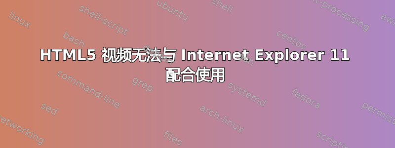 HTML5 视频无法与 Internet Explorer 11 配合使用