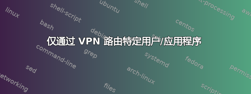 仅通过 VPN 路由特定用户/应用程序