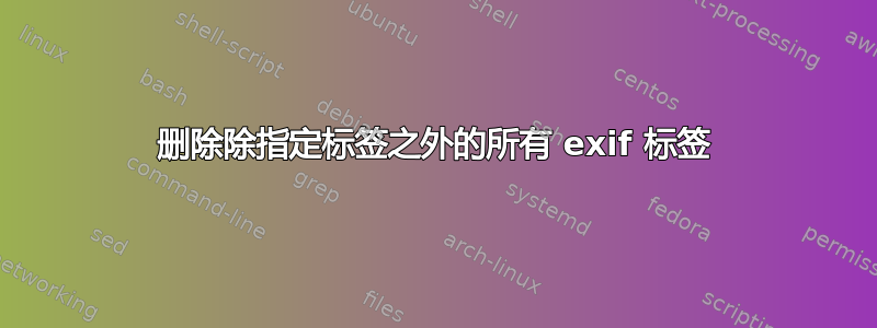 删除除指定标签之外的所有 exif 标签