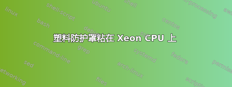 塑料防护罩粘在 Xeon CPU 上