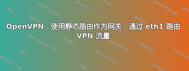 OpenVPN：使用静态路由作为网关，通过 eth1 路由 VPN 流量