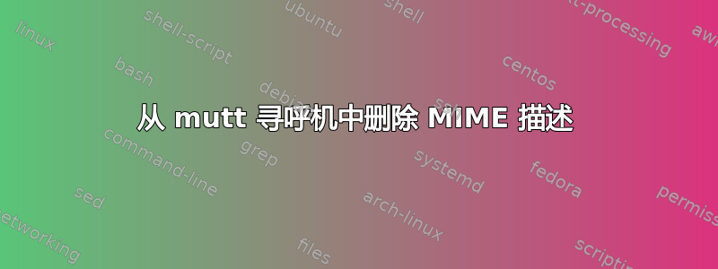 从 mutt 寻呼机中删除 MIME 描述