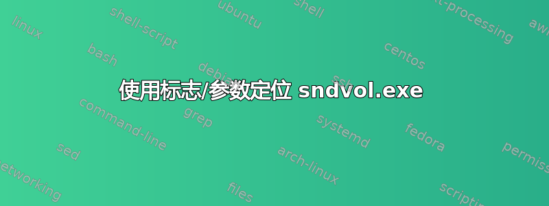 使用标志/参数定位 sndvol.exe