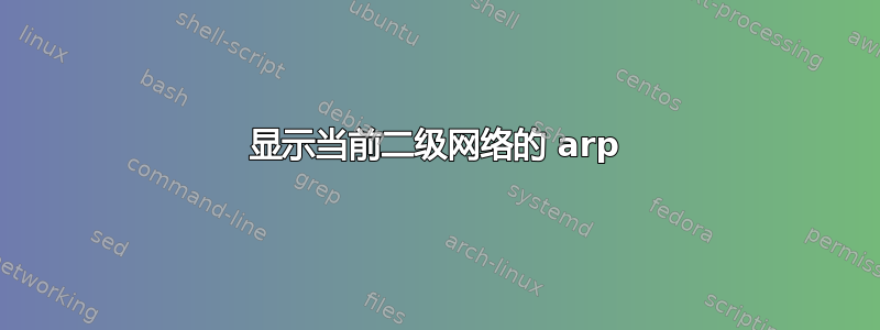 显示当前二级网络的 arp