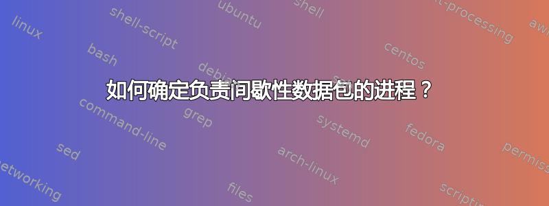 如何确定负责间歇性数据包的进程？