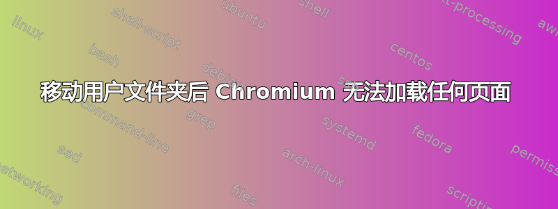 移动用户文件夹后 Chromium 无法加载任何页面