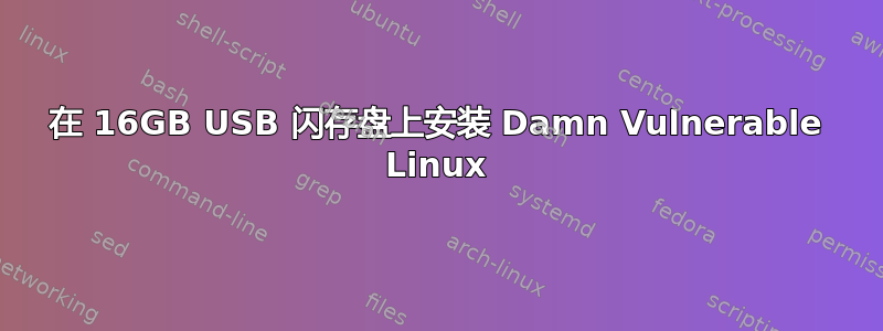 在 16GB USB 闪存盘上安装 Damn Vulnerable Linux