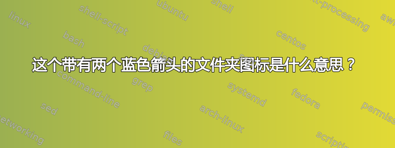 这个带有两个蓝色箭头的文件夹图标是什么意思？