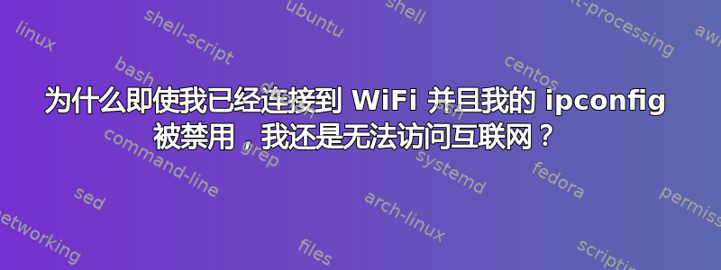 为什么即使我已经连接到 WiFi 并且我的 ipconfig 被禁用，我还是无法访问互联网？