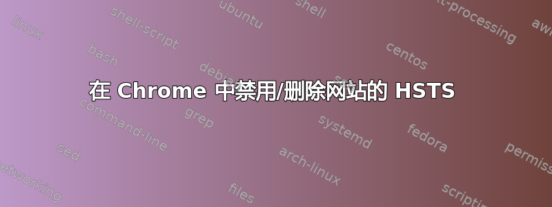 在 Chrome 中禁用/删除网站的 HSTS