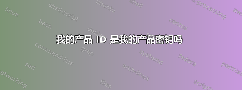 我的产品 ID 是我的产品密钥吗