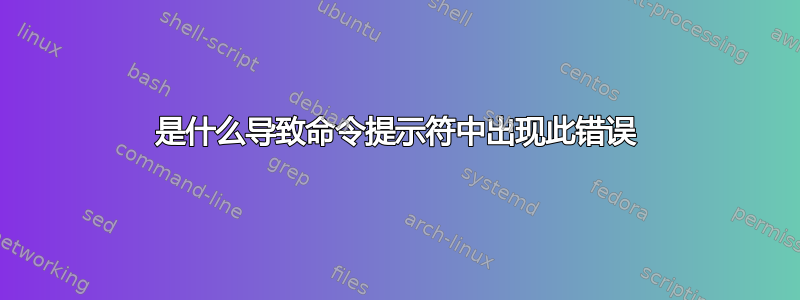 是什么导致命令提示符中出现此错误