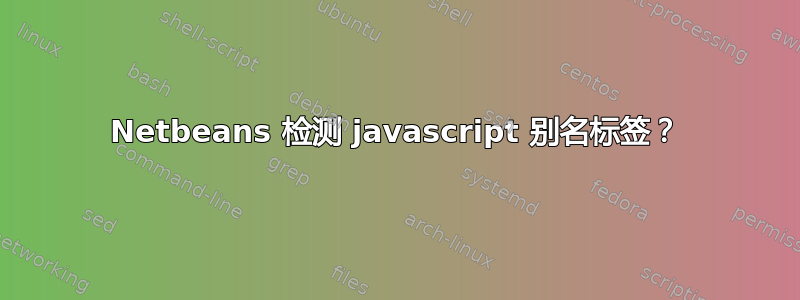 Netbeans 检测 javascript 别名标签？