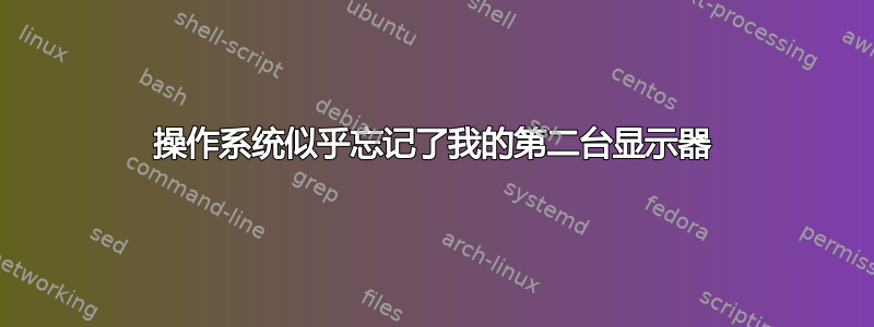 操作系统似乎忘记了我的第二台显示器