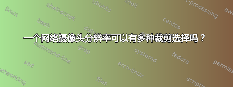 一个网络摄像头分辨率可以有多种裁剪选择吗？