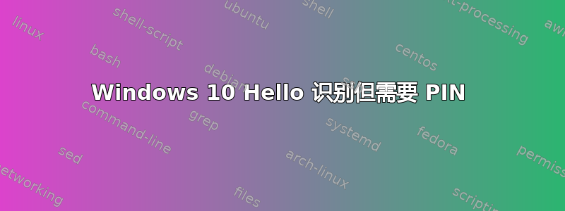 Windows 10 Hello 识别但需要 PIN