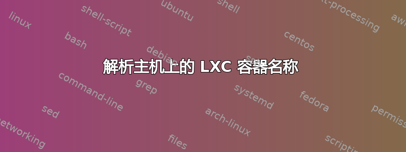 解析主机上的 LXC 容器名称