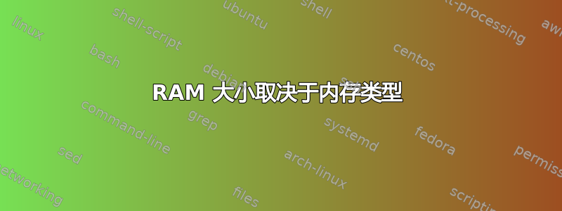 RAM 大小取决于内存类型