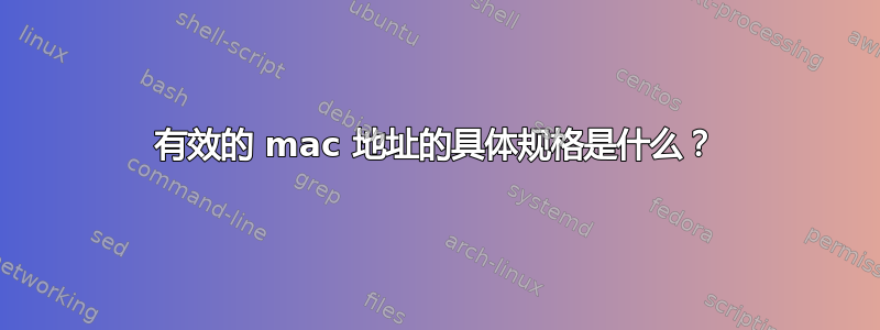 有效的 mac 地址的具体规格是什么？