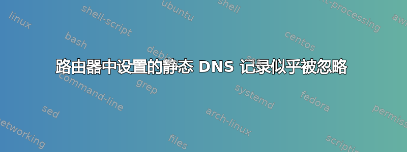 路由器中设置的静态 DNS 记录似乎被忽略