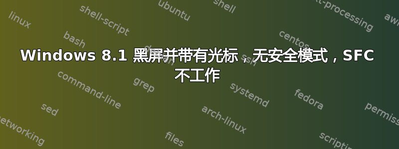 Windows 8.1 黑屏并带有光标，无安全模式，SFC 不工作