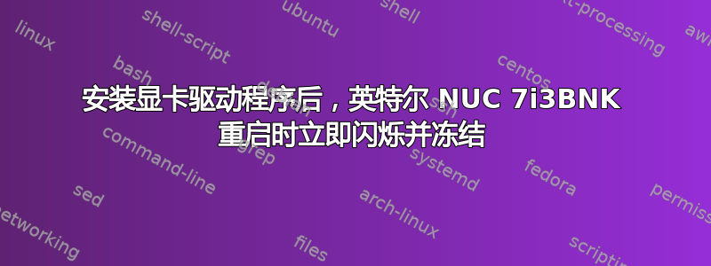 安装显卡驱动程序后，英特尔 NUC 7i3BNK 重启时立即闪烁并冻结