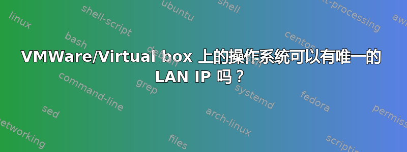 VMWare/Virtual box 上的操作系统可以有唯一的 LAN IP 吗？