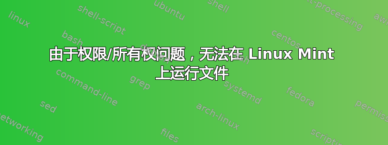 由于权限/所有权问题，无法在 Linux Mint 上运行文件