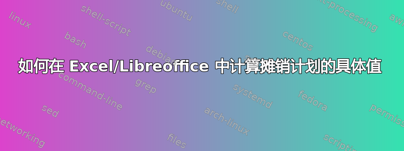 如何在 Excel/Libreoffice 中计算摊销计划的具体值